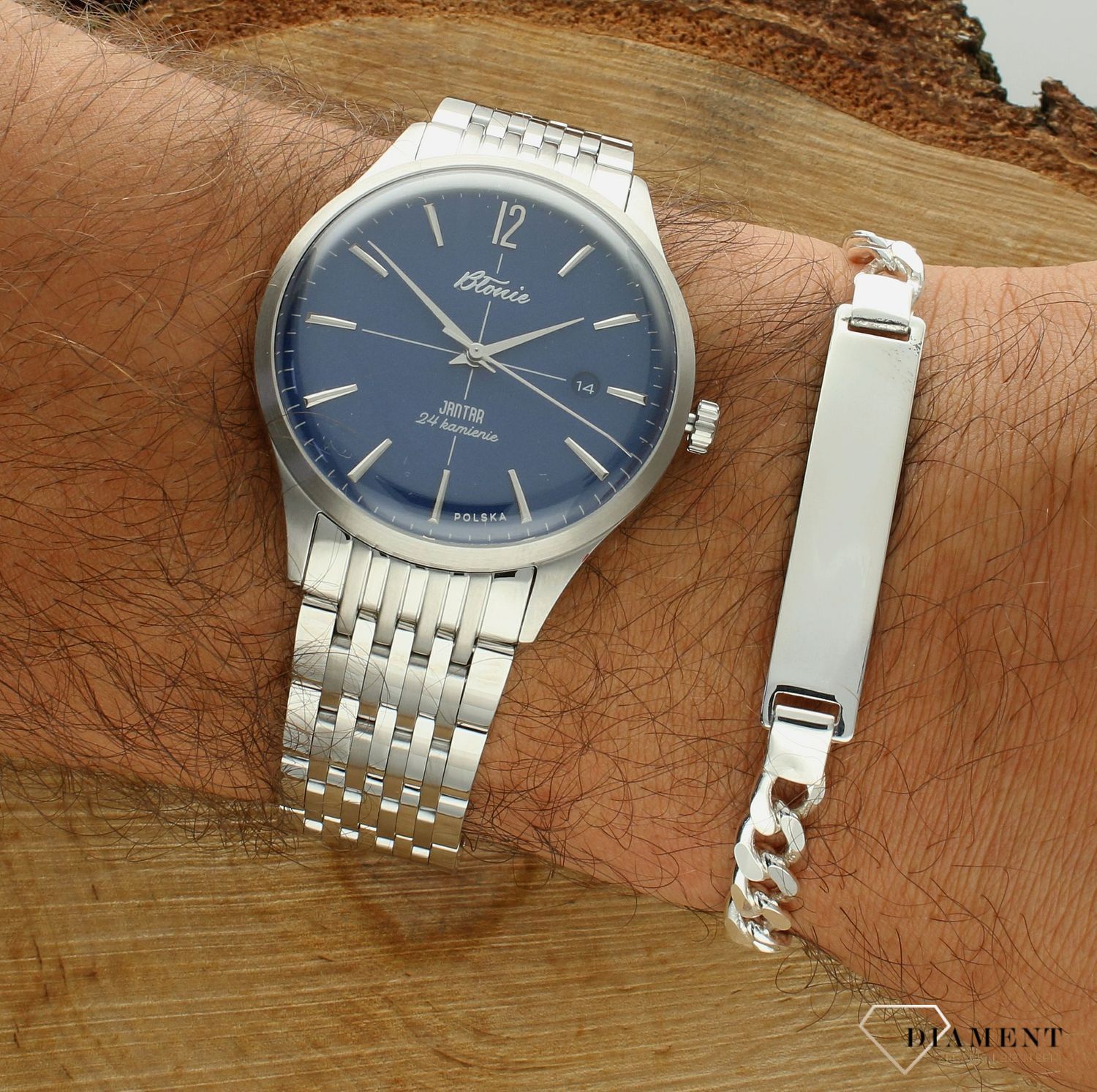 Polski zegarek automatyczny męski Błonie Jantar Burza⌚ Grawer na zegarku gratis 🔝 Męski zegarek na bransolecie klasyk🎁Prezent na Walentynki ❤️Prezent na Święta🤗 Największy wybór polskich zegarków w sklepie zegarki-diament.jpg